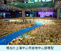 現在の上海中心市街地中心部模型