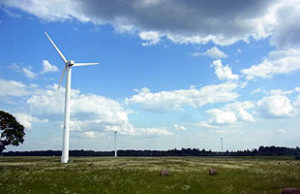 風力発電の風車。しかし、こんな光景はほとんどない