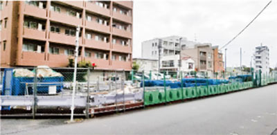 区役所新庁舎の前を通過する予定で工事中の環状第5の1号線