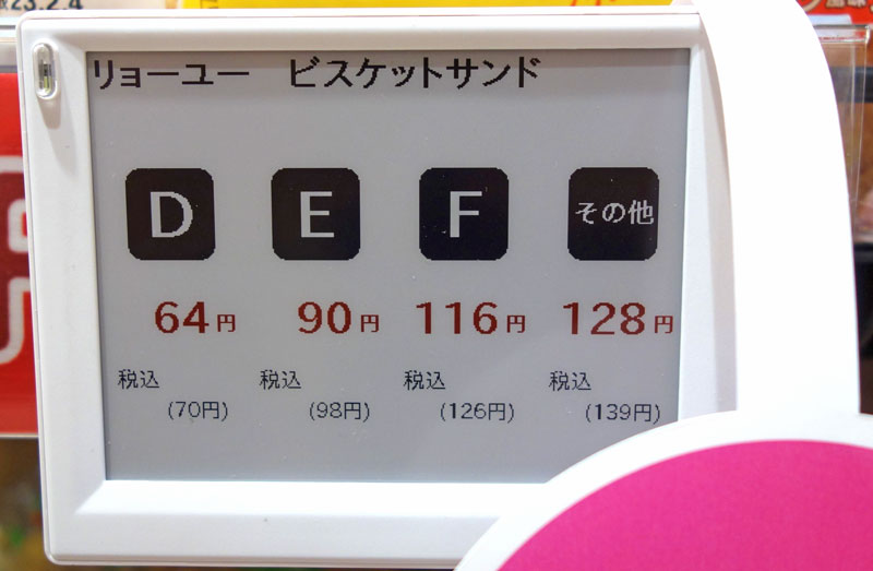 画像3：自動的に価格が更新される電子棚札