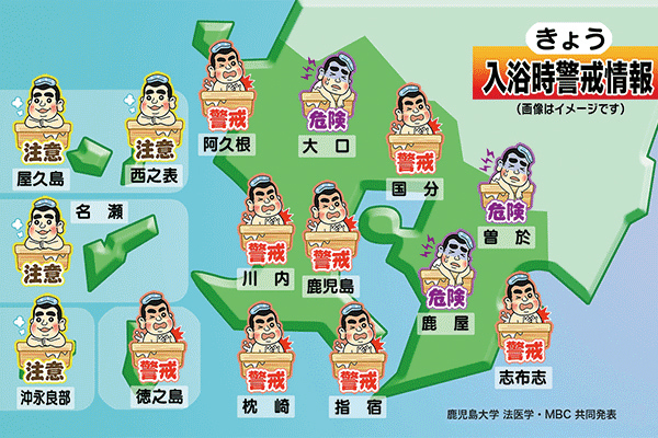 「入浴時警戒情報」のイメージ(鹿児島大学HPより)
