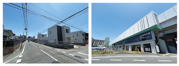 (左)大野城市雑餉隈町 (右)西鉄桜並木駅