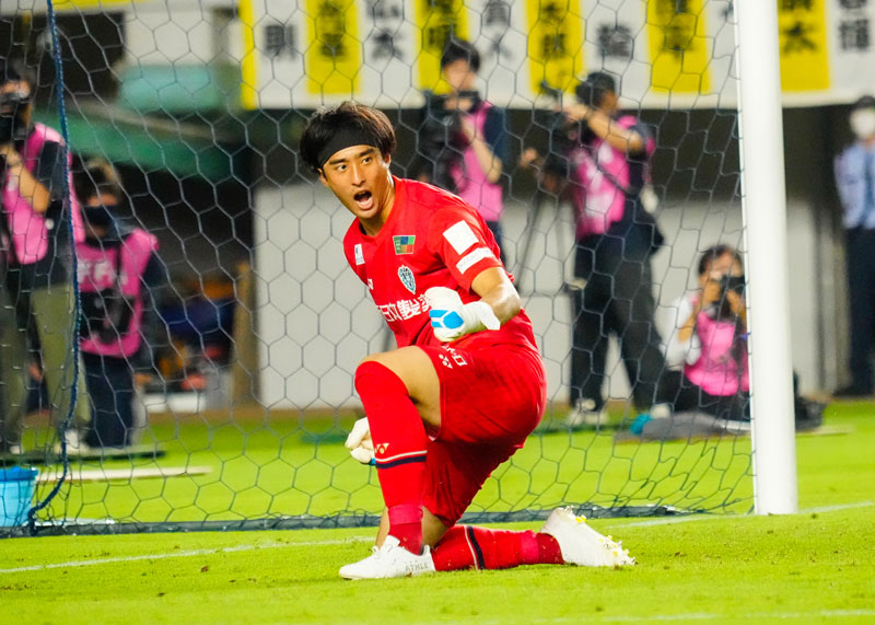 PK戦で2本セーブの活躍、GK小畑裕馬 撮影:ヒデシマ氏