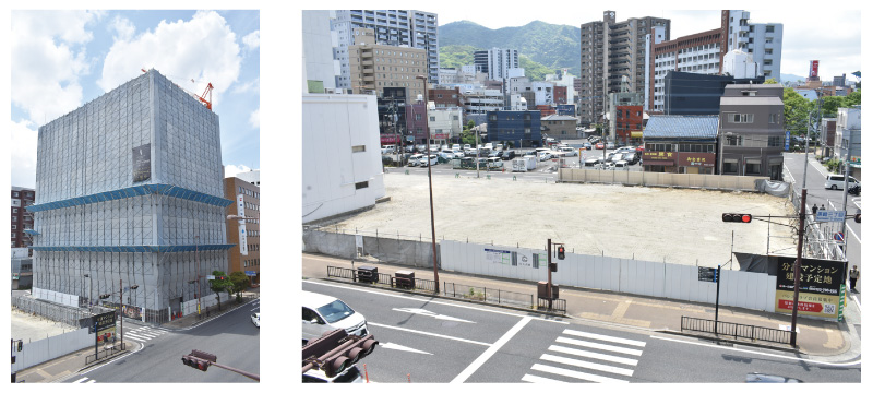 (左)アーティックス黒崎駅ヘリテイジ/(右)(仮称)グランドパレス黒崎4 新築工事