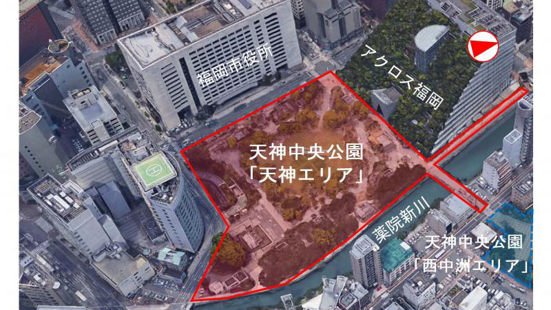 福岡県、天神中央公園「天神エリア」に常設飲食施設へ