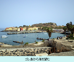 ゴレ島から海を望む