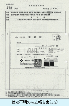 使途不明の収支報告書(※2)