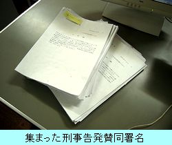 集まった刑事告発賛同署名