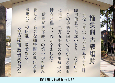 桶狭間古戦場跡の説明