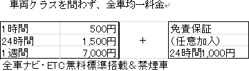 レンタカー料金