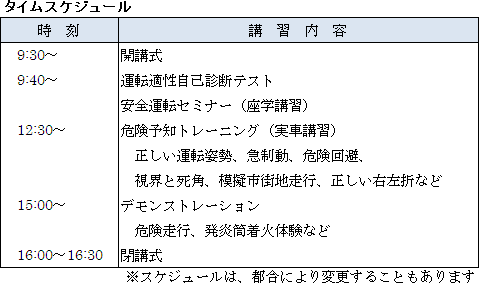 タイムスケジュール