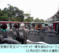 ２階建てバス「ベイサイド・博多街なかコース」（３月30日撮影）