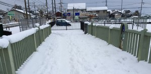 26日朝、西鉄天神大牟田線「津古駅」近くの橋。
