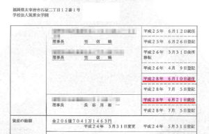 筑紫女学園の法人登記（7月21日付） 加工はNetIB編集部