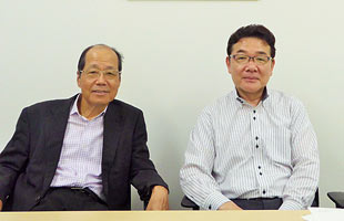 左からTJPO常勤特別顧問（所長）の峯岸進氏　、TJPO顧問（プロジェクトコンサルタント）の坂井賢司氏
