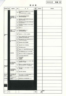 第一次審査の採点表※クリックで拡大