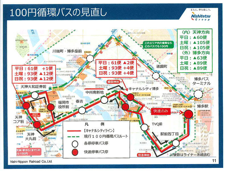 西鉄 100円循環バスを キャナルシティライン に衣替え 乗務員不足対策で Netib News