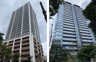 （左）MJR赤坂タワー、（右）プレミスト天神赤坂タワー