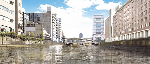 地下化後の日本橋川のイメージ（画像提供：首都高速道路（株））