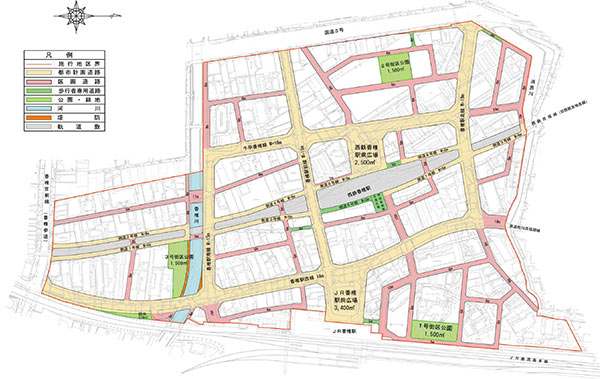 香椎駅周辺土地区画整理事業設計図