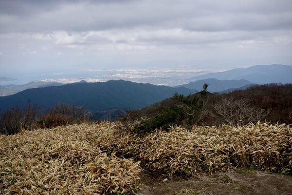 井原山より福岡市街地、博多湾