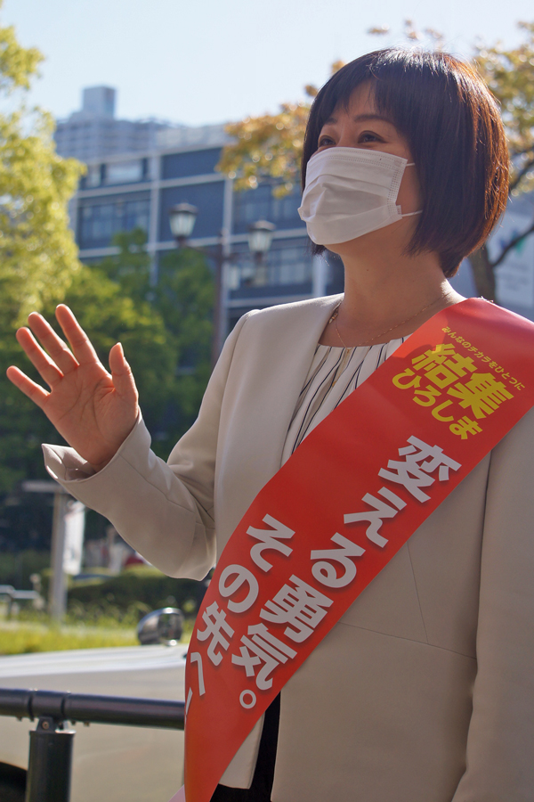 宮口氏は、当選を決めた翌26日にも街頭演説に立った