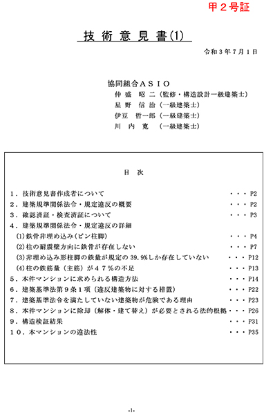 原告・仲盛氏の「甲2 号証技術意見書」