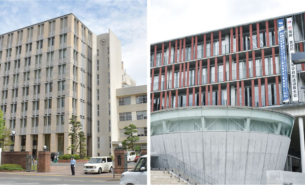 別府 中村学園大学（左）、中村学園女子高校（右）