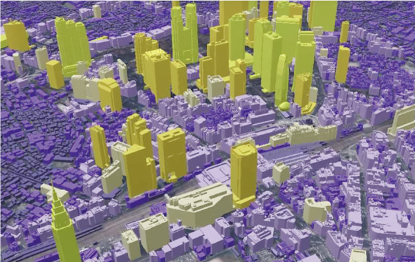 3D都市モデルのイメージ（新宿駅周辺）
