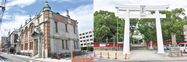 左：旧唐津銀行 辰野金吾記念館 ／ 右：唐津神社