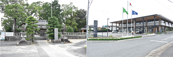 左：諏訪神社 ／ 右：浜玉市民センター