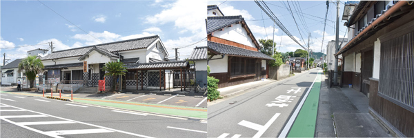 左：今宿駅 ／ 右：旧今宿宿の街道筋