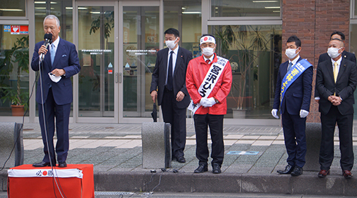 磐田市での街頭演説会