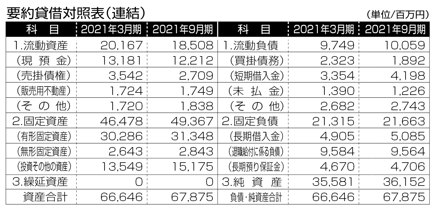 要約貸借対照表（連結）