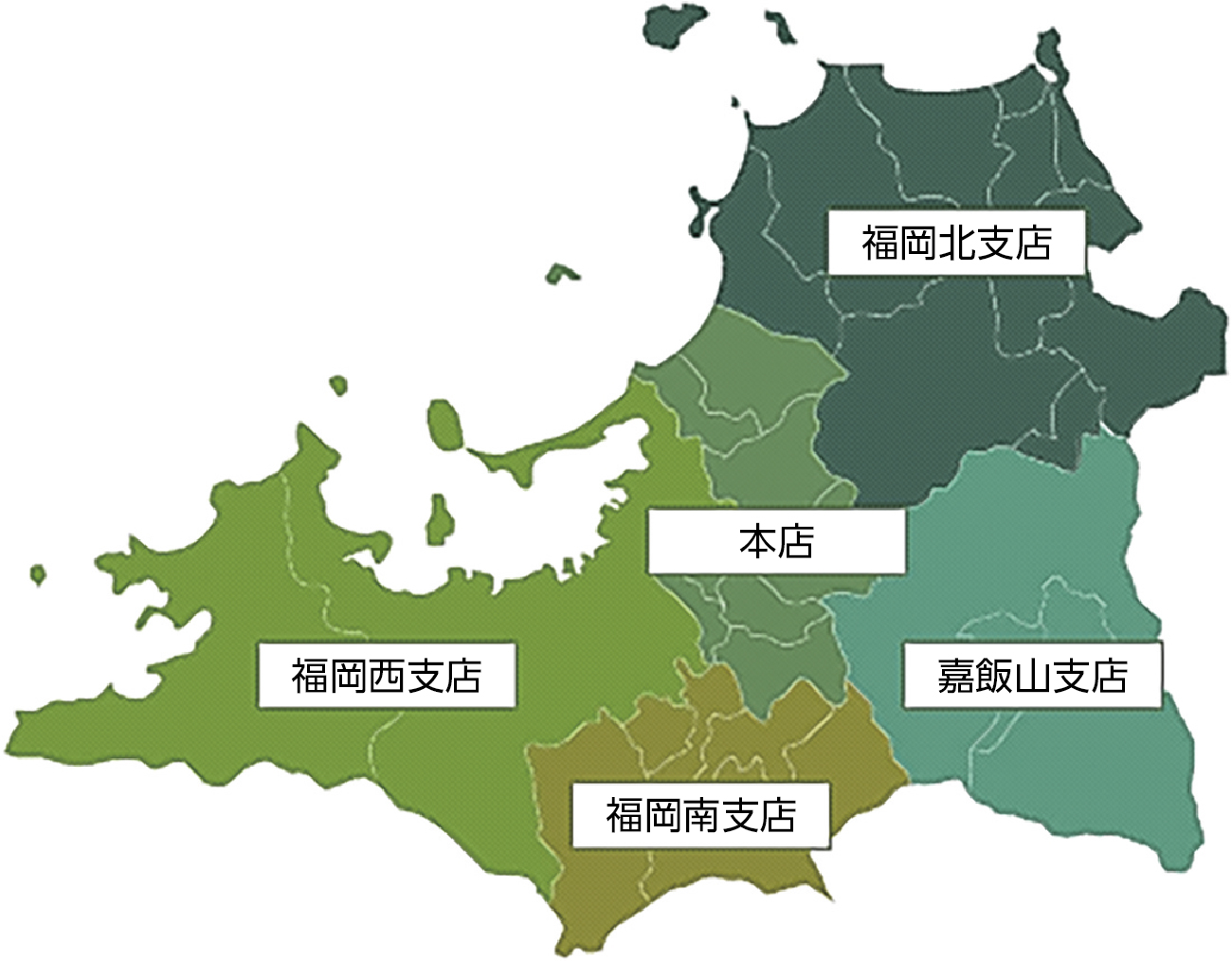 福岡県広域森林組合の管轄地域