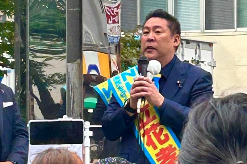 演説するNHK党党首・立花氏 (1)