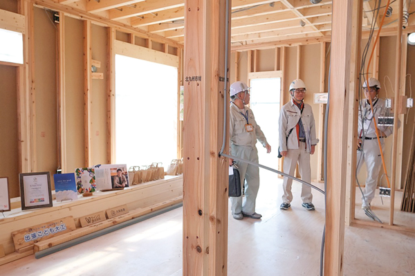 木造の現場の様子。DAIEIアーキテクトでは北九州市産木材の活用も行われる