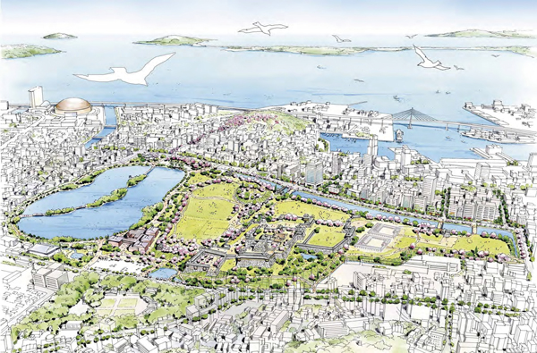 セントラルパーク構想における将来像のイメージ（セントラルパーク基本計画資料より）