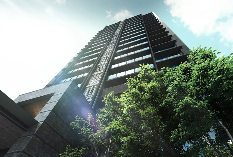 JR小倉駅から徒歩4分で開発中の「THE HOUSE 小倉駅」（27年9月竣工予定）外観イメージパース