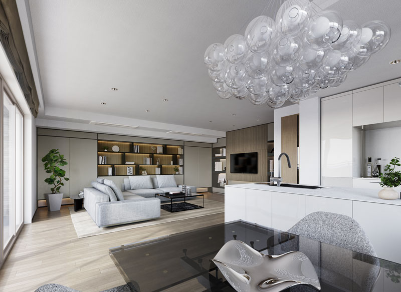 フリーディア大濠公園レジデンス　室内イメージパース