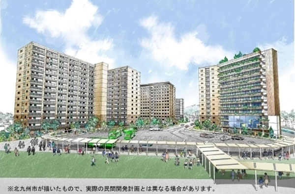 将来の南側駅前イメージパース（資料：北九州市）