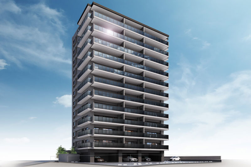 25年11月にモデルルームがグランドオープンした「アメイズ荒木駅南」外観イメージパース