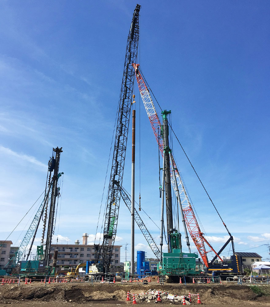 地盤改良工事・山留工事・杭工事で高い技術力を誇る