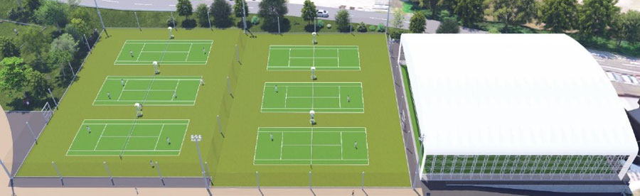 テニスコートおよびフレキシブルコートイメージ 市公表資料より