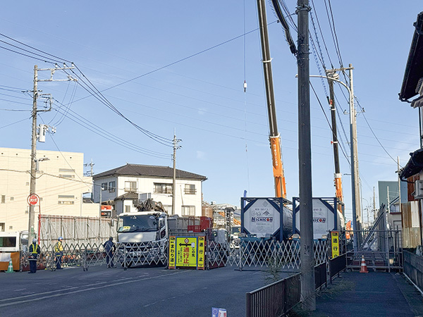 事故から1年以上が経過しても工事が続く埼玉県八潮市の事故現場（2026年1月31日現在）