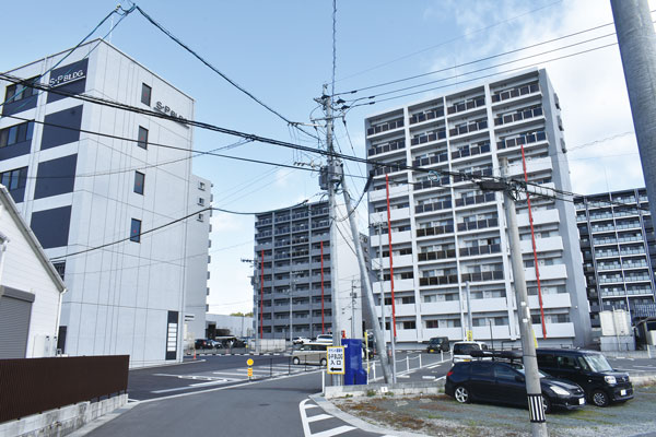 JR肥後大津駅近くでは多くの分譲マンションが開発されている