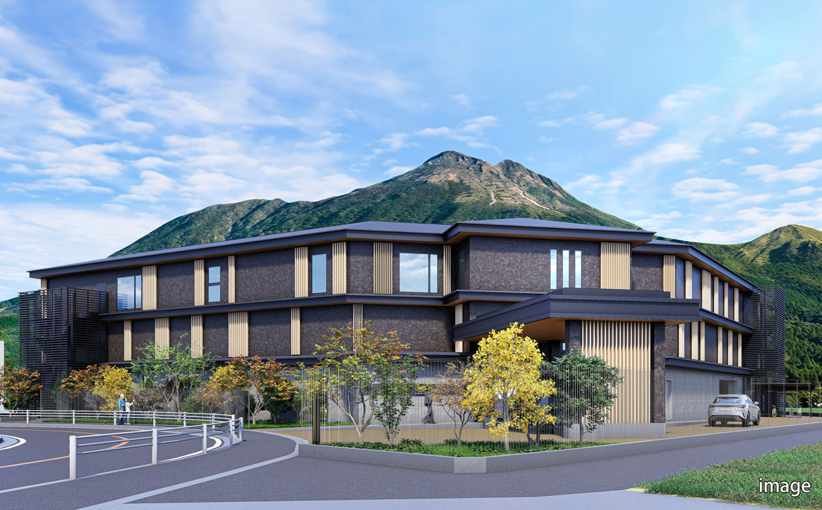 由布岳を望むホテル完成イメージ