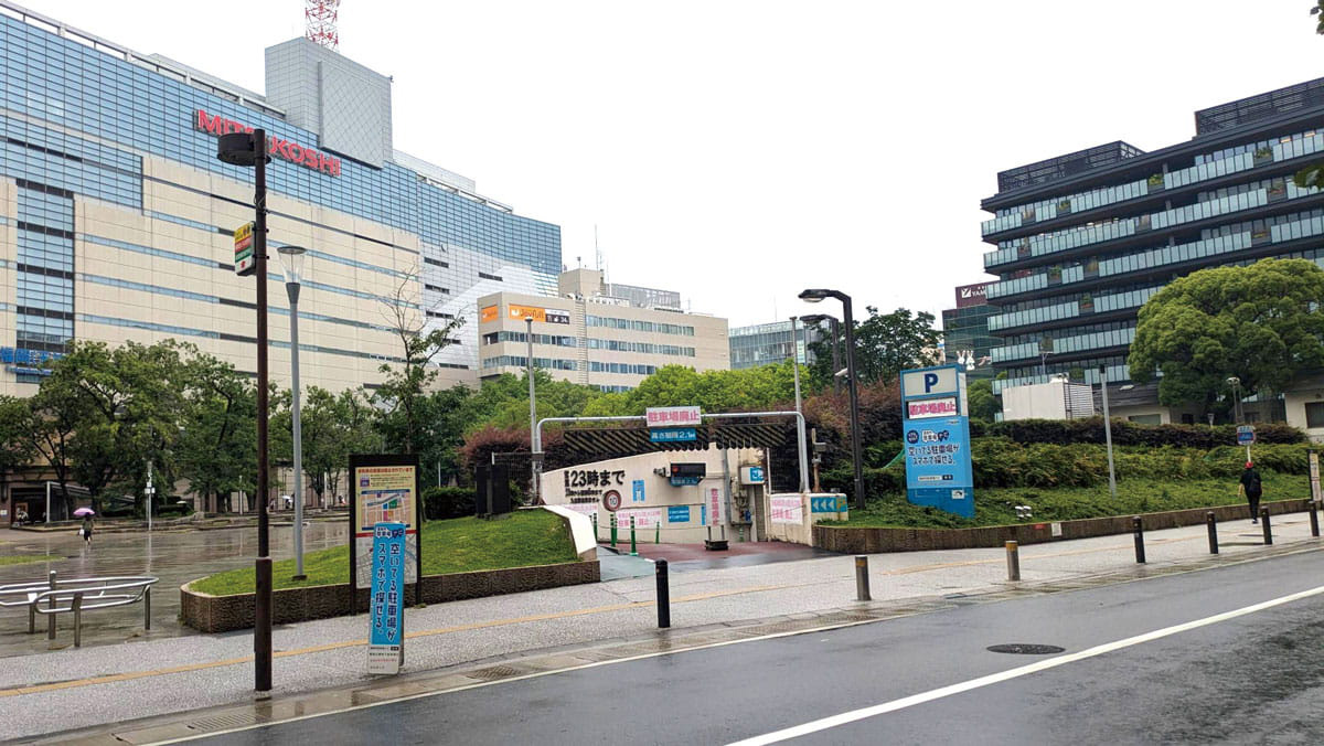 閉鎖された警固公園地下駐車場