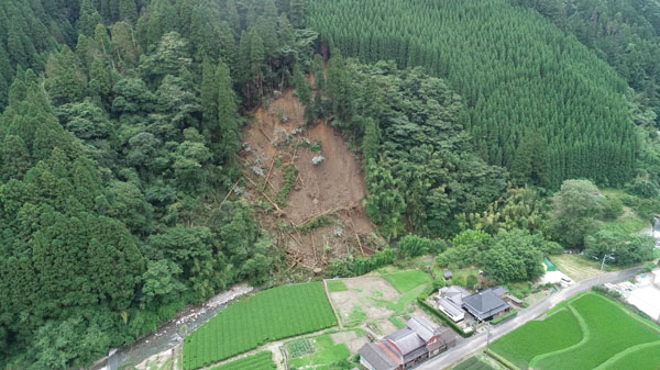 土砂が河川へ流れ込む場合も