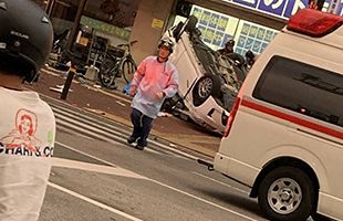 【続報】百道２丁目の自動車事故～雷のような音